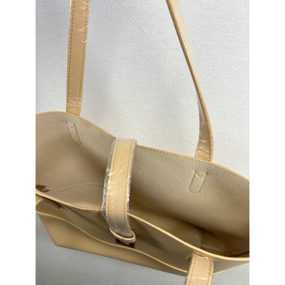 Donna Karan Cashmere Mist DK Logo Tote Bag Cream New - Picture 5 of 9